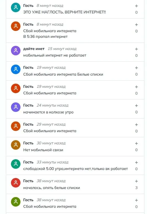 В регионе зафиксирован массовый сбой мобильного интернета — пользователи сообщают, что доступны только «белые списки».